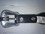 New Black Genuine Leather Nocona Silver Pendent 46” Belt #N2235601 NN-133