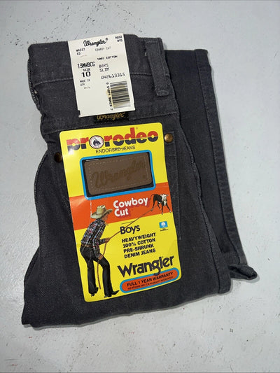 New Boys Grey Wrangler Pro Rodeo Cowboy Cut Denim Jeans. 10/23 B-29