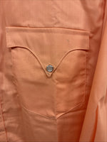 New Men’s Tem Tex Bright Orange Long Sleeve Pearl Snap 15 X 33 Medium K-91