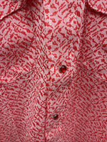 New Men’s Miller Pink Design Long Sleeve Pearl Snap 15 X 34 Medium K-66