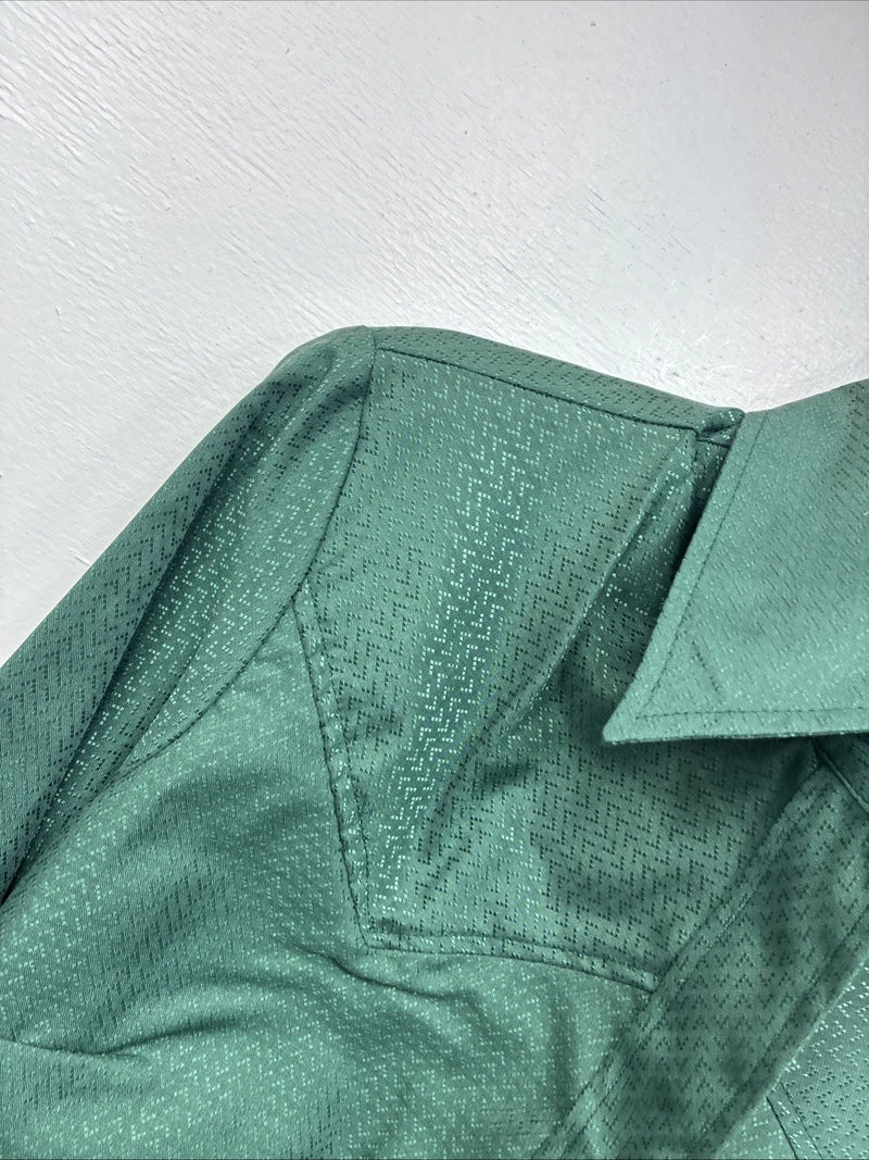 New Woman Dickson Jenkins Green Long Sleeve Pearl Snap Size 32 KK-70