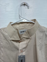 New Men’s WAYNE SCOTT Beige Long Sleeve Button Up Large F-71