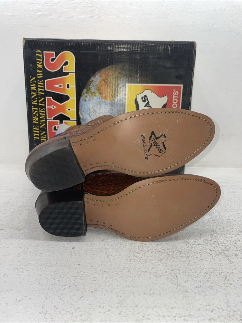 New Men’s Brown Texas Brand Cowboy Boots. 5084 8.5 8 1/2 D. 3-114