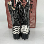 New Children’s Black And White Texas Brand Cowboy Boots. C104 11 D. 24-78