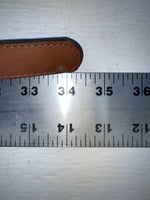 New Brown Genuine Leather Acme Gold Pendent 28” Belt #4642 NN-22