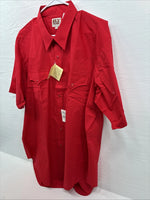 New Men’s ELY Cattleman Red Short Sleeve Pearl Snap 2XL 18 E-45