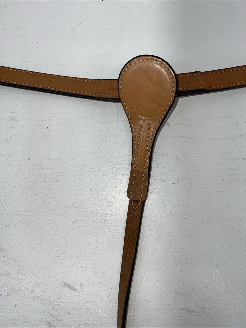 New Leather Circle Y Breast Collar With Silver Plate. 42846107 S-46