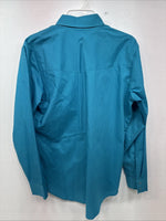 New Women’s Country Charmers Blue Long Sleeve Pearl Snap Large DD-68