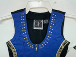 New Kids Blue With Bling Valencia Sleeveless Zip Up Vest S #052235G 3B-60