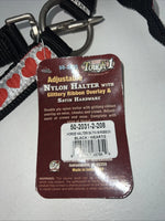 New Tough 1 Black Nylon Halter With Red Hearts Full #50-2031 3C-11
