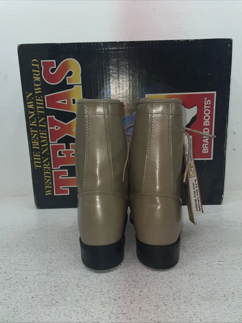 New Youth Tan Lace Up Texas Brand Cowboy Boots. 4498 5.5 5 1/2 M. 22-117