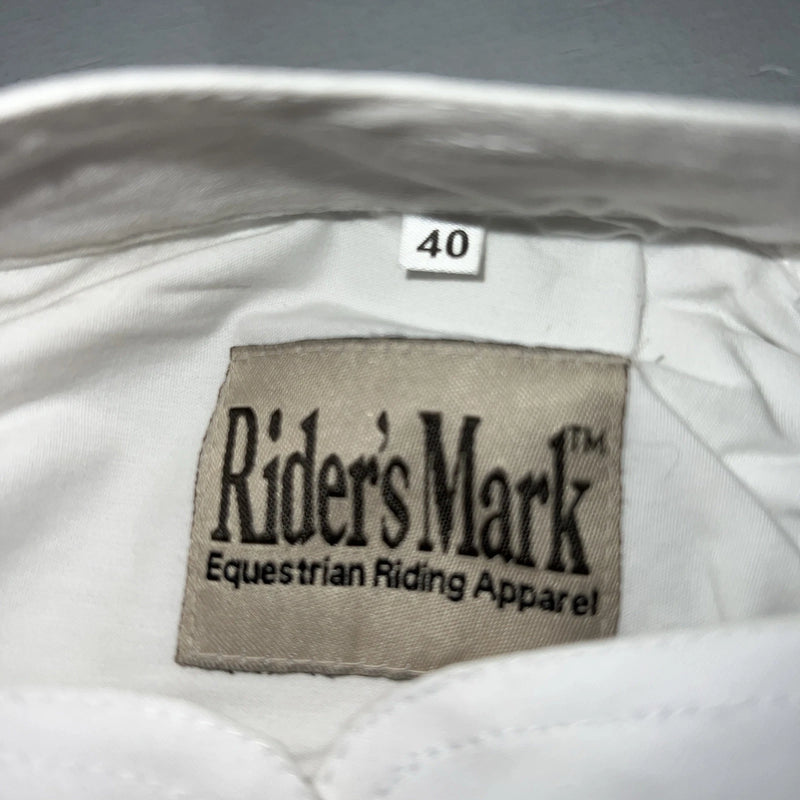 New Women’s White Riders Mark Long Sleeve English Riding Shirt. 40 23-2900 G-53