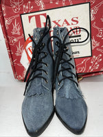 New Children’s Blue Denim Lace Up Cowboy Texas Brand Boots. 9 D. 24-41