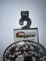 New Brown Genuine Leather Nocona Silver Bling Cross XL Belt #N1330999 Z-74