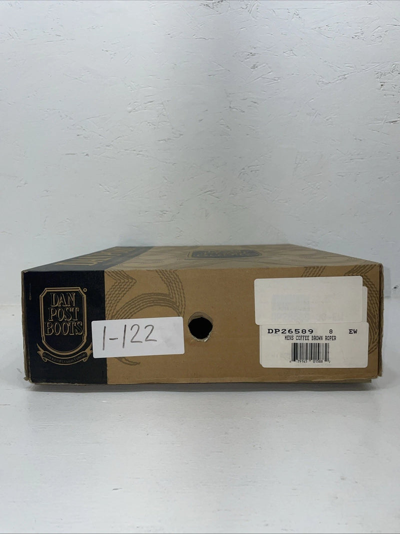 New Men’s Brown Dan Post Cowboy Boots. 26589 8 E W. 1-122