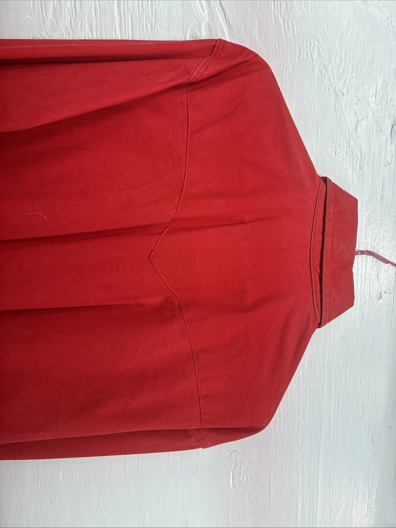 New Mans Wrangler Red Long Sleeve Button Up 16.5 X 34 Large AA-41