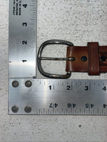 New Brown Genuine Leather Chambers Tooled Belt 34” #6551 Z-8 