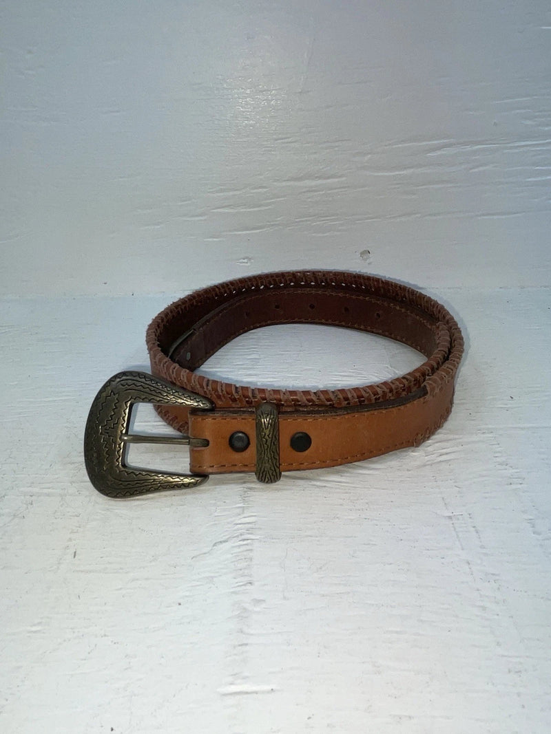 New Brown Genuine Leather Dingo Weaved 28” Belt #4591 JJ-109