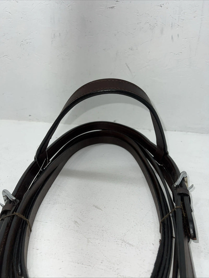 New Leather Tough 1 Western Browband Headstall W/ Split Reins And Bit Large S-73