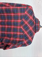 New Men’s ELY Plains Red Plaid Long Sleeve Pearl Snap 16.5 X 35 Large K-78