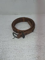 New Brown Genuine Leather Braided Rope 34” Belt #02-4702 Z-17