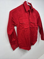 New Boys Western Express Red Long Sleeve Pearl Snap Medium DD-115