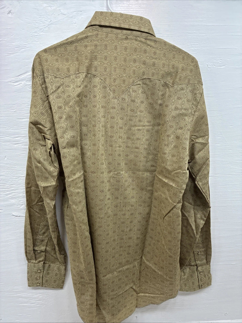 New Men’s Tem Tex Green design Long Sleeve Pearl Snap 16 Large Q-46