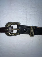 New Black Genuine Leather Chambers Beaded 28” Belt #PR485 JJ-136