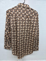 New Men’s Denver Brown Designed Long Sleeve Pearl Snap 15.5 Medium CC-53