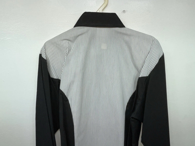 New Women’s Black White Cowboy Threads Longsl Sleeve Button Up Shirt M 3B-50