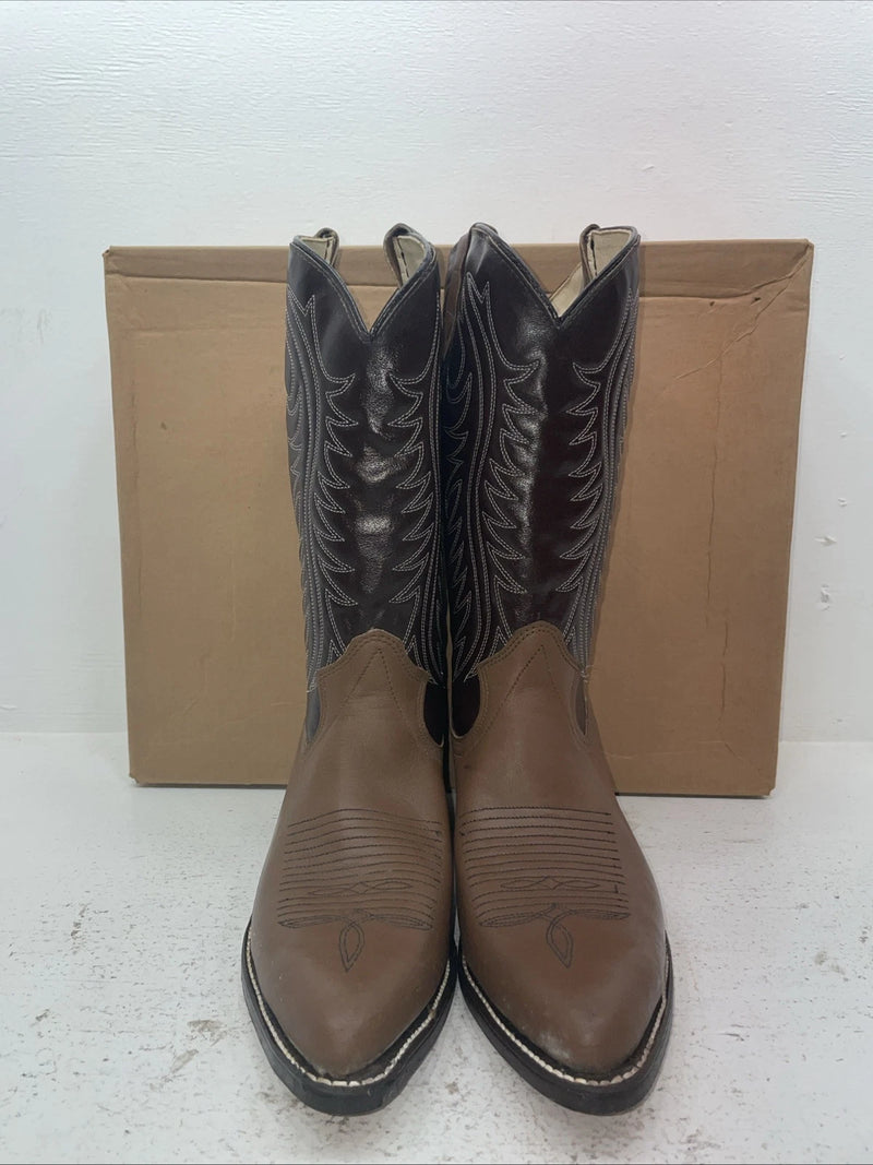 New Men’s Brown Texas Brand Cowboy Boots. 508201 10.5 10 1/2 D. 7-64