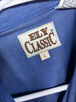 New Women’s ELY Classic Blue Long Sleeve Button Up Size Large YY-26