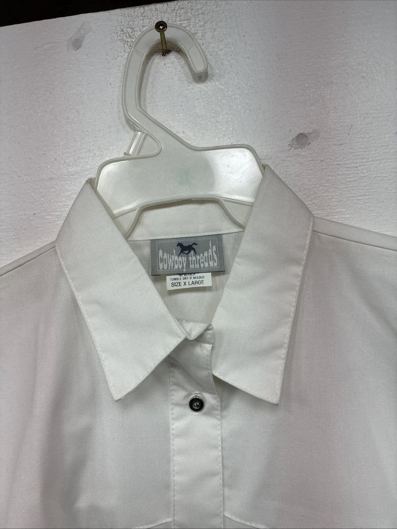 New Women’s Cowboy Threads White Long Sleeve Button Up Size XL YY-15