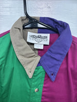 New Men’s San Angelo Multicolor Long Sleeve Button Up Short XL T-39