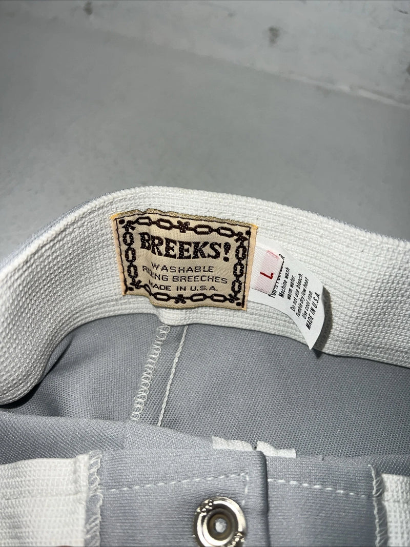 New Women’s Grey Breeks Knee Patch English Riding Pants. Large D-50