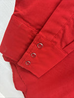 New Men’s ELY Cattleman Red Simple Long Sleeve Pearl Snap Medium J-92