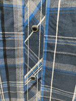 New Men’s ELY 1878 Plus Gray Plaid Short Sleeve Pearl Snap Large X-59