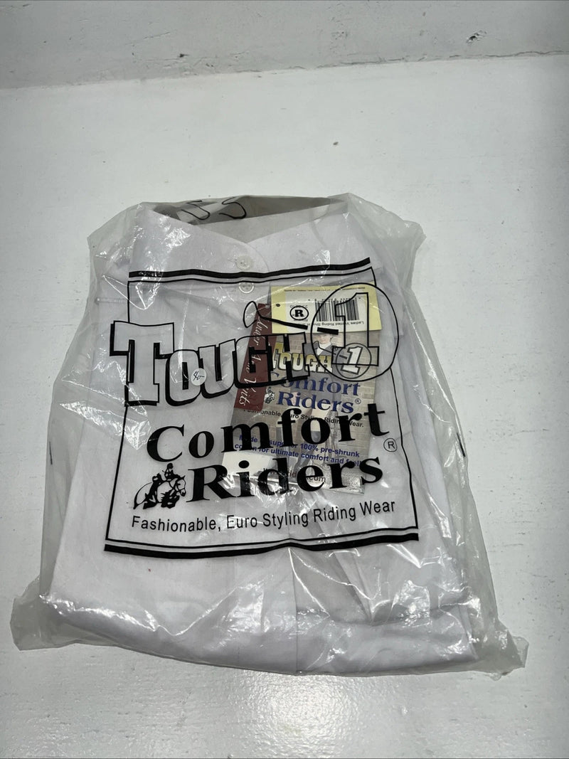 New Women’s White Tough 1 Comfort Riders Short Sleeve Riding Shirt. 42 D-36