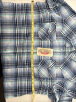 New Women’s Cumberland Blue Purple Plaid Long Sleeve Pearl Snap Size 1X TT-114