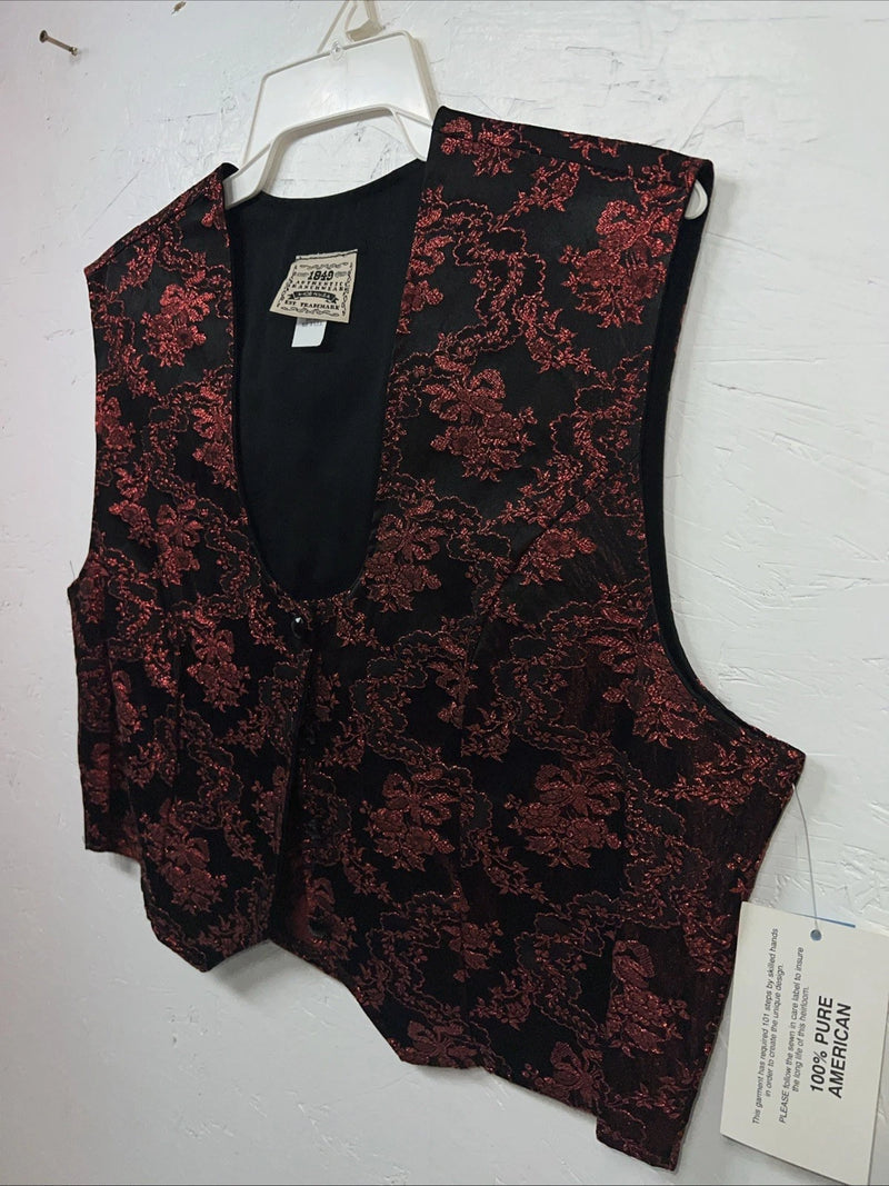 New Women’s 1849 Authentic Ranchwear Red Show Vest XXL #77872 UU-17