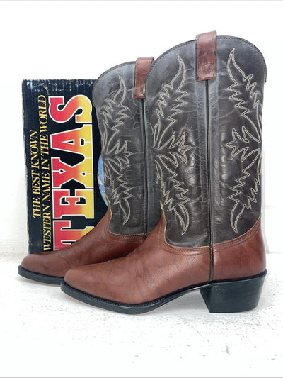 New Men’s Brown Texas Brand Cowboy Boots. 1201 9 D. 4-14