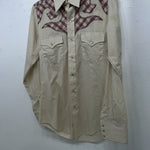 New Men’s Champion Western Tan Long Sleeve Pearl Snap 15 X 34 Medium B-51 