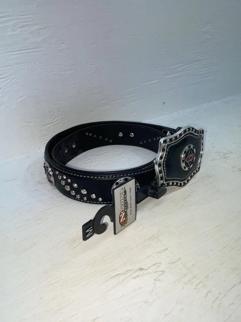 New Black Genuine Leather Nocona Cards Bling M Belt #N3415001 Z-114￼