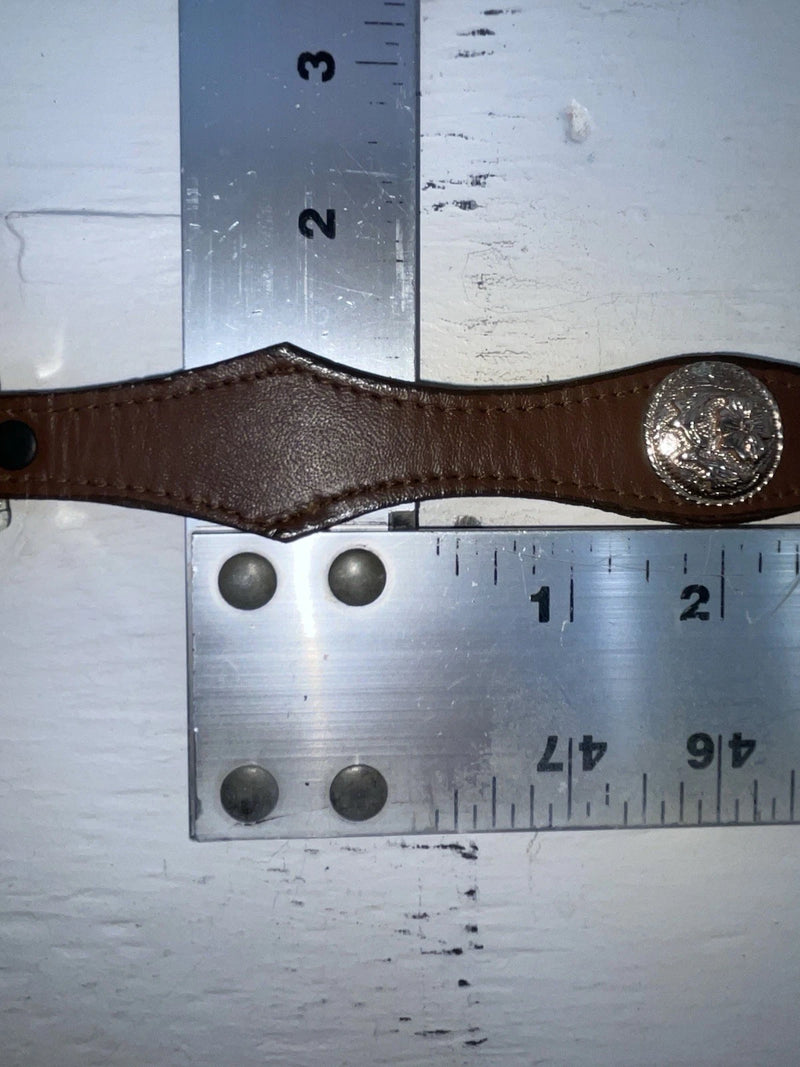 New Brown Genuine Leather Nocona Silver Pendent 26” Belt #3016602 NN-84