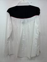 New Women’s Country Charmer White Rose Design Long Sleeve Pearl Snap Large KK-86