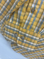 New Boys Wrangler yellow Flannel Long Sleeve Button Up 2XL F-95