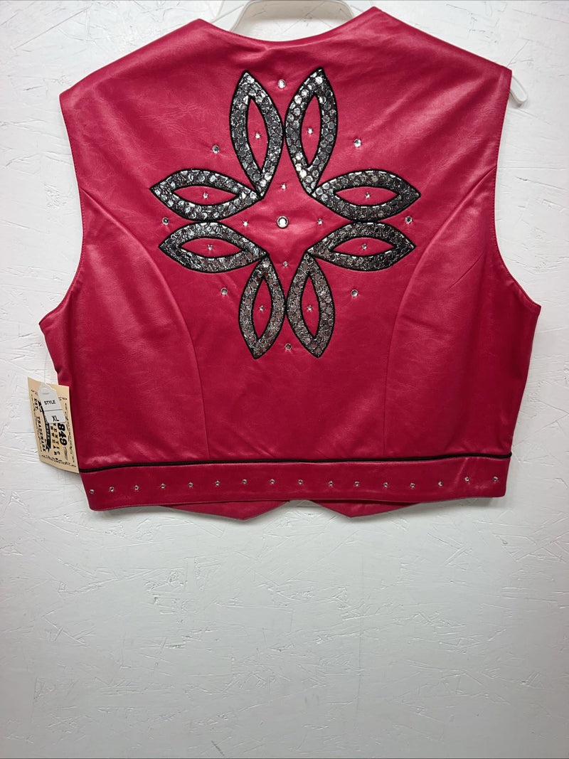 New Women’s Pink 1849 Authentic Ranchwear Western Show Vest XL WW-69