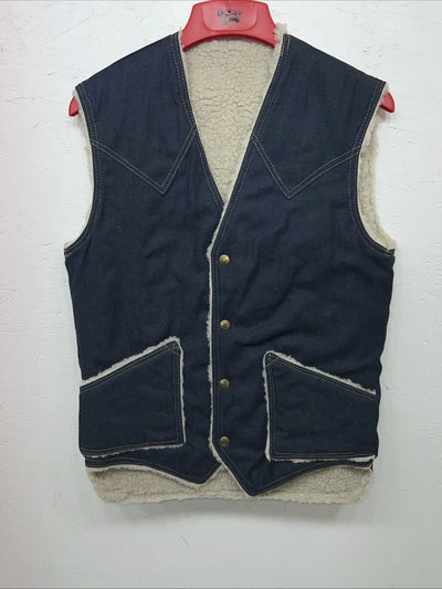 New Women’s Comfy Denim Wool Vest Small L-608