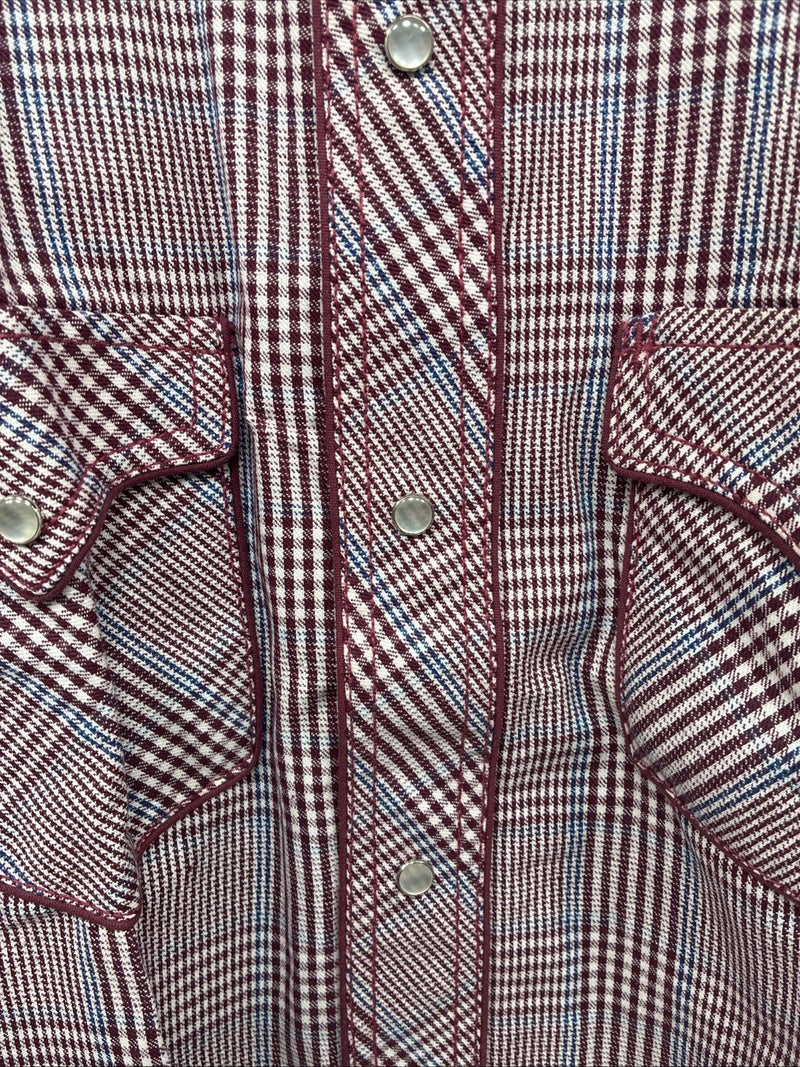 New Teens Champion Western Red Design Long Sleeve Pearl Snap Size 16 CC-105
