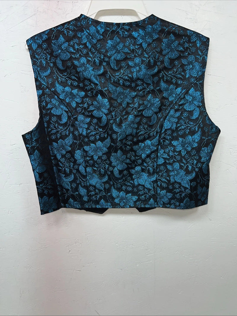 New Women’s 1849 Authentic Ranchwear Blue Western Show Vest XXL #3165 UU-24